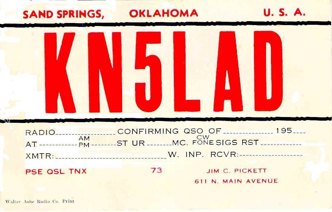 K5LAD Walter Ashe QSL.JPG (93031 bytes)